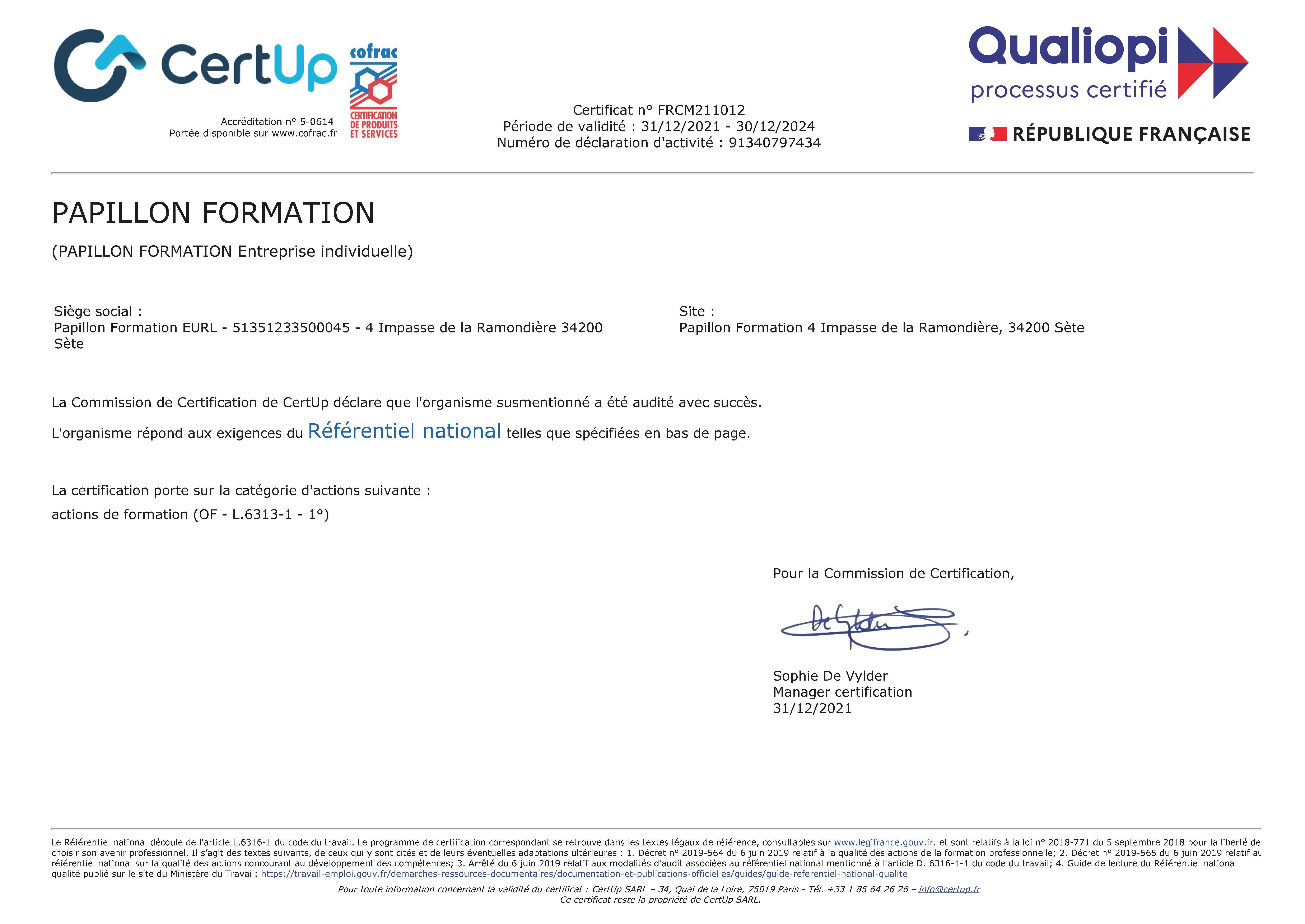 certificat qualiopi